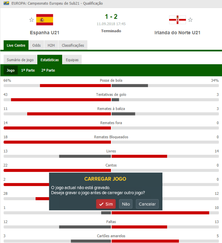 Spain vs Northern Ireland - Gravar ou não gravar