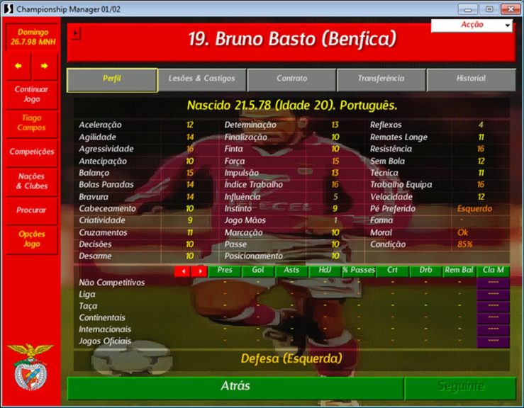 CM 98-99 Remake – perfil de jogador