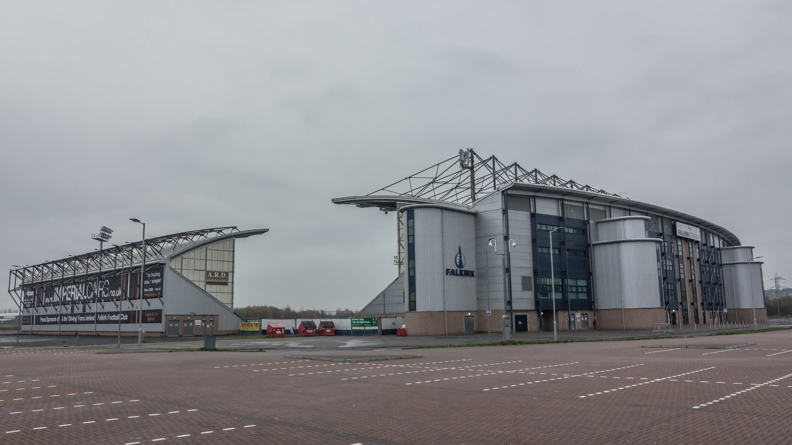 O estádio do Falkirk, o clube onde Mark Kerr se estreou