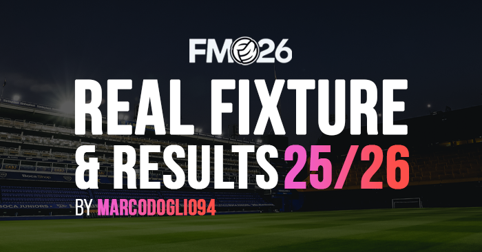 Calendário e resultados reais 2025/26 no FM26: imagem 1