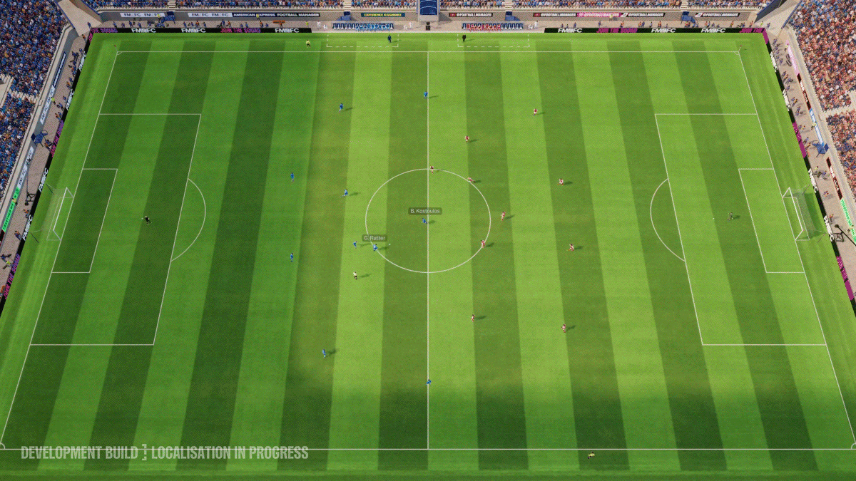 Animação com a mudança da hora do dia e da meteorologia num jogo do FM27