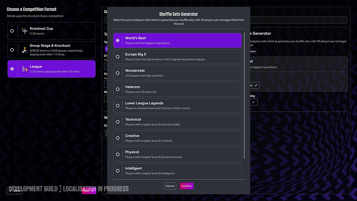 Shuffle Draft do FM27: escolha do formato e do lote de jogadores