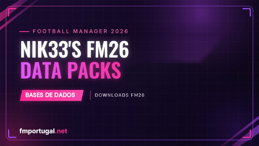 Nik33 Data Packs FM26 – cores, nomes e alcunhas dos clubes