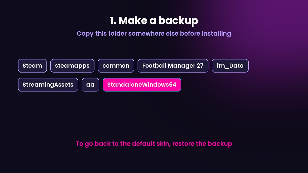 FM27 StandaloneWindows64 folder to back up before installing the skin